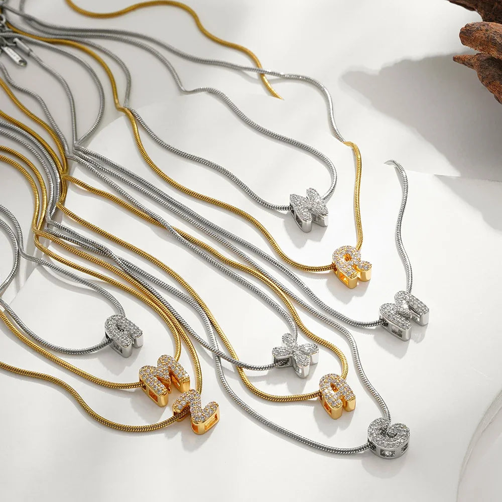 Collier Bubble Initiale Strass - MÎA™