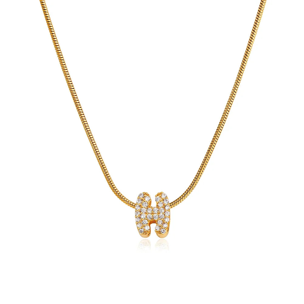 Collier Bubble Initiale Strass - MÎA™