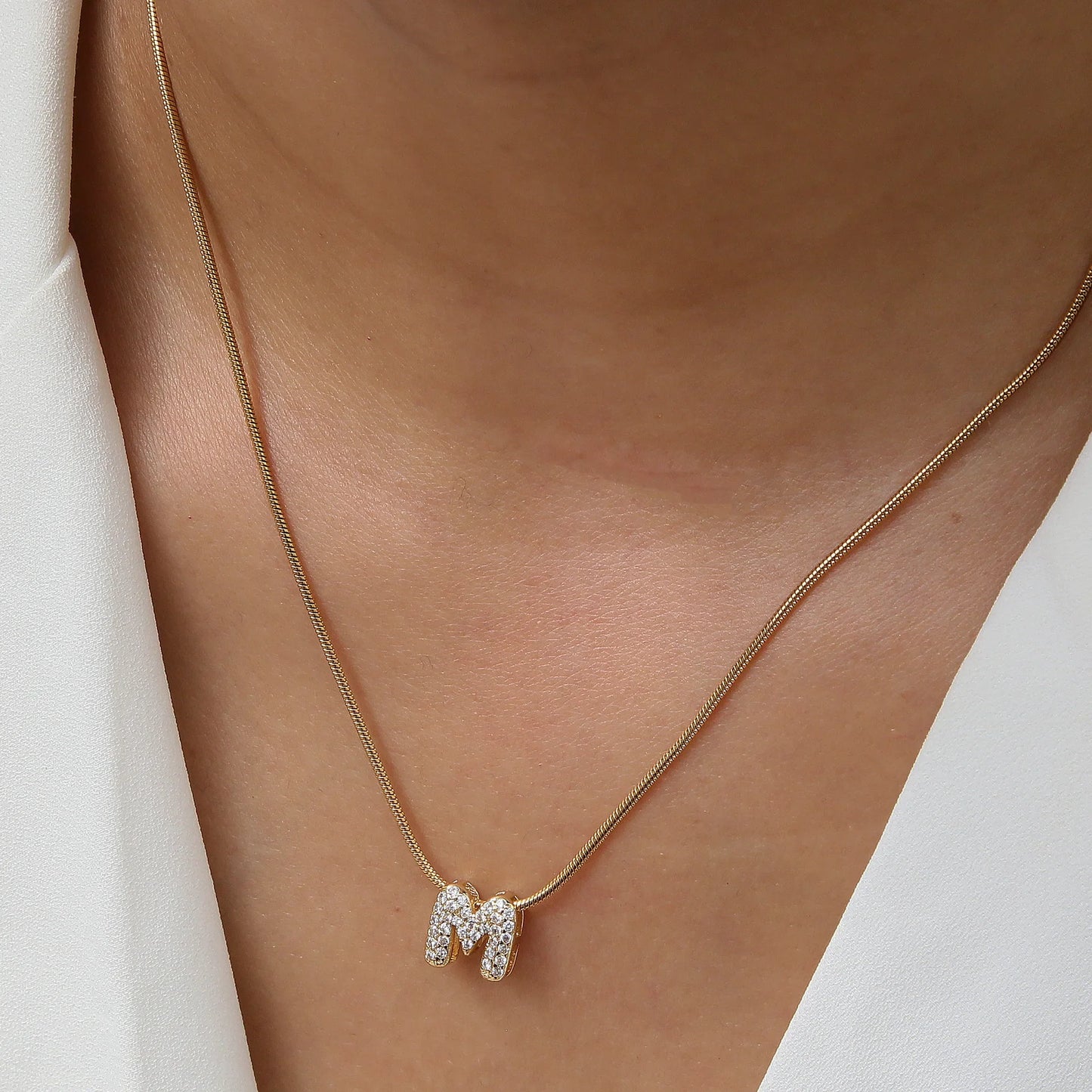 Collier Bubble Initiale Strass - MÎA™