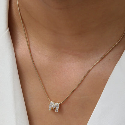 Collier Bubble Initiale Strass - MÎA™